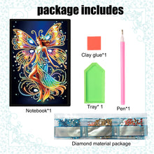 Load image into Gallery viewer, 50 Pages A5 Special Shaped Elf Girl 5D DIY Mosaic Drill Notebook Craft for Teens
