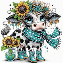Load image into Gallery viewer, Diamond Painting - Partial Special Shaped - Funny Cow (30*30CM)
