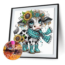 Load image into Gallery viewer, Diamond Painting - Partial Special Shaped - Funny Cow (30*30CM)

