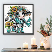 Load image into Gallery viewer, Diamond Painting - Partial Special Shaped - Funny Cow (30*30CM)
