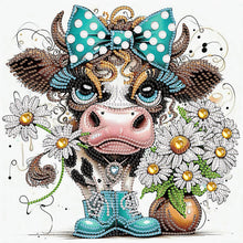 Load image into Gallery viewer, Diamond Painting - Partial Special Shaped - Funny Cow (30*30CM)

