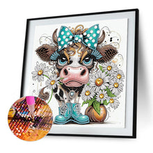 Load image into Gallery viewer, Diamond Painting - Partial Special Shaped - Funny Cow (30*30CM)
