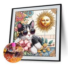 Load image into Gallery viewer, Diamond Painting - Partial Special Shaped - Funny Cat (30*30CM)
