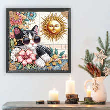 Load image into Gallery viewer, Diamond Painting - Partial Special Shaped - Funny Cat (30*30CM)
