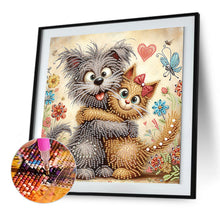 Load image into Gallery viewer, Diamond Painting - Partial Special Shaped - Friendly Cat and Dog (30*30CM)
