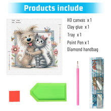 Load image into Gallery viewer, Diamond Painting - Partial Special Shaped - Friendly Cat and Dog (30*30CM)
