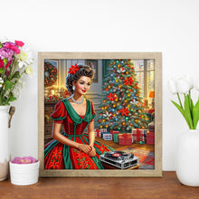 Load image into Gallery viewer, Diamond Painting - Partial Special Shaped - Christmas Lady (30*30CM)
