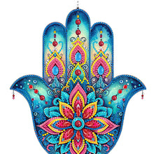 Load image into Gallery viewer, Acrylic Lotus Palm 5D DIY Diamond Painting Dots Pendant for Garden Window Decor
