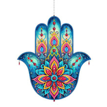 Load image into Gallery viewer, Acrylic Lotus Palm 5D DIY Diamond Painting Dots Pendant for Garden Window Decor
