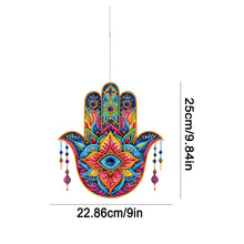 Load image into Gallery viewer, Acrylic Lotus Palm 5D DIY Diamond Painting Dots Pendant for Garden Window Decor
