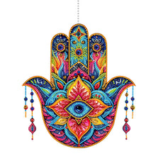 Load image into Gallery viewer, Acrylic Lotus Palm 5D DIY Diamond Painting Dots Pendant for Garden Window Decor
