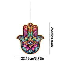 Load image into Gallery viewer, Acrylic Lotus Palm 5D DIY Diamond Painting Dots Pendant for Garden Window Decor
