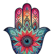 Load image into Gallery viewer, Acrylic Lotus Palm 5D DIY Diamond Painting Dots Pendant for Garden Window Decor
