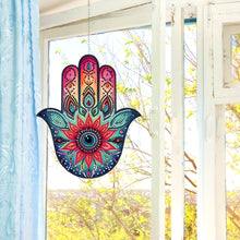 Load image into Gallery viewer, Acrylic Lotus Palm 5D DIY Diamond Painting Dots Pendant for Garden Window Decor
