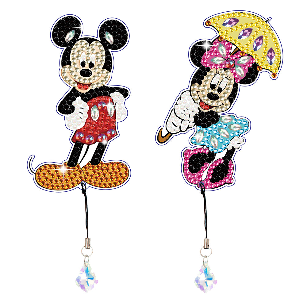 2Pcs Special Shape Donald Duck Diamond Art Bookmark with Pendant for Book Lovers