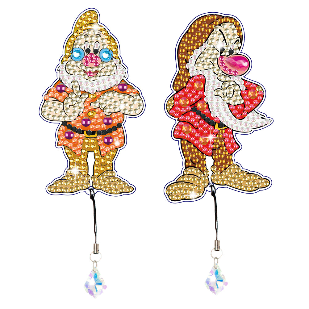 2Pcs Special Shape Donald Duck Diamond Art Bookmark with Pendant for Book Lovers