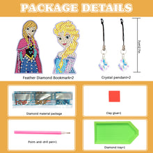 Load image into Gallery viewer, 2Pcs Special Shape Donald Duck Diamond Art Bookmark with Pendant for Book Lovers
