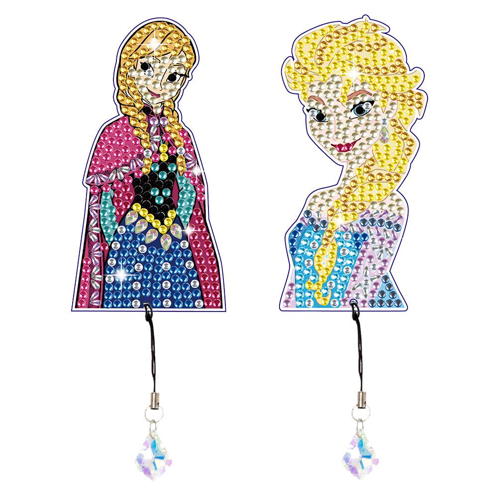 2Pcs Special Shape Donald Duck Diamond Art Bookmark with Pendant for Book Lovers