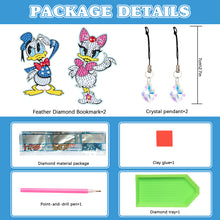 Load image into Gallery viewer, 2Pcs Special Shape Donald Duck Diamond Art Bookmark with Pendant for Book Lovers
