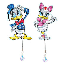 Load image into Gallery viewer, 2Pcs Special Shape Donald Duck Diamond Art Bookmark with Pendant for Book Lovers
