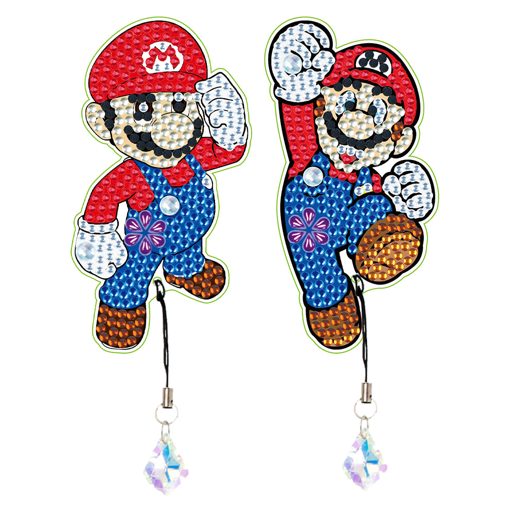 2Pcs Special Shape Donald Duck Diamond Art Bookmark with Pendant for Book Lovers