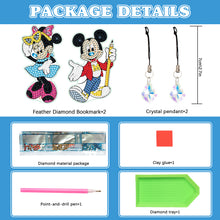 Load image into Gallery viewer, 2Pcs Special Shape Donald Duck Diamond Art Bookmark with Pendant for Book Lovers
