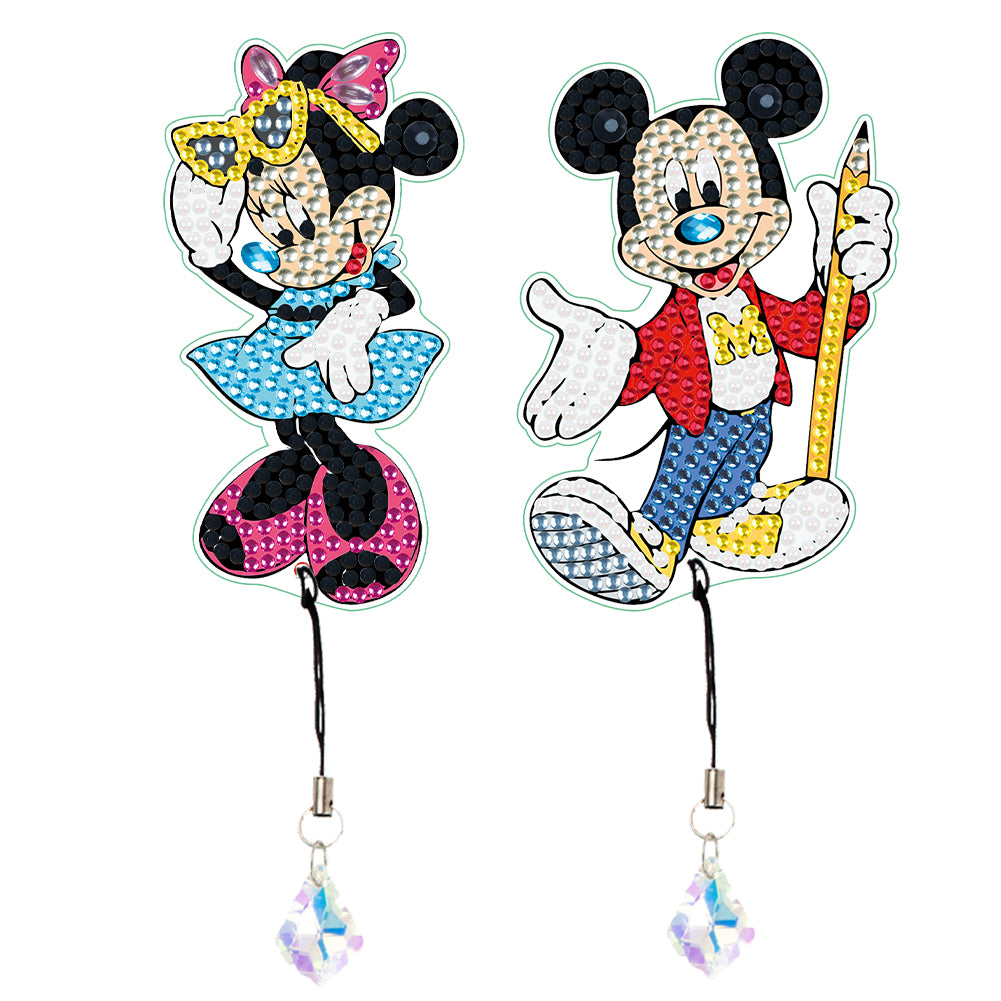 2Pcs Special Shape Donald Duck Diamond Art Bookmark with Pendant for Book Lovers