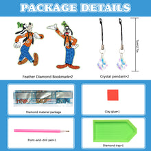 Load image into Gallery viewer, 2Pcs Special Shape Donald Duck Diamond Art Bookmark with Pendant for Book Lovers
