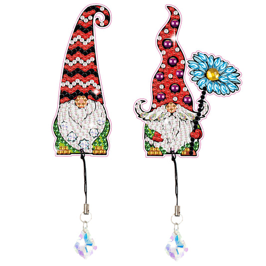 2Pcs Special Shaped Cute Gnome 5D DIY Diamond Art Book Mark for Reading Day Gift