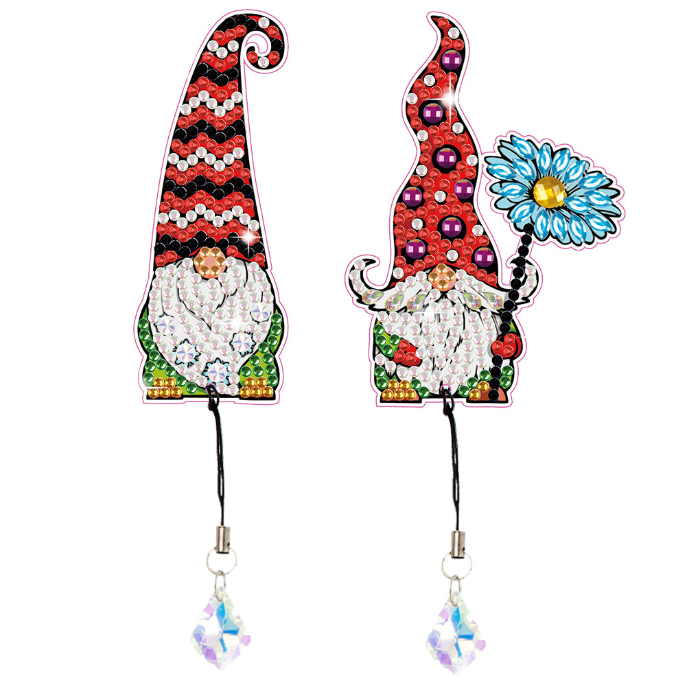 2Pcs Special Shaped Cute Gnome 5D DIY Diamond Art Book Mark for Reading Day Gift