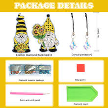 Load image into Gallery viewer, 2Pcs Special Shaped Cute Gnome 5D DIY Diamond Art Book Mark for Reading Day Gift
