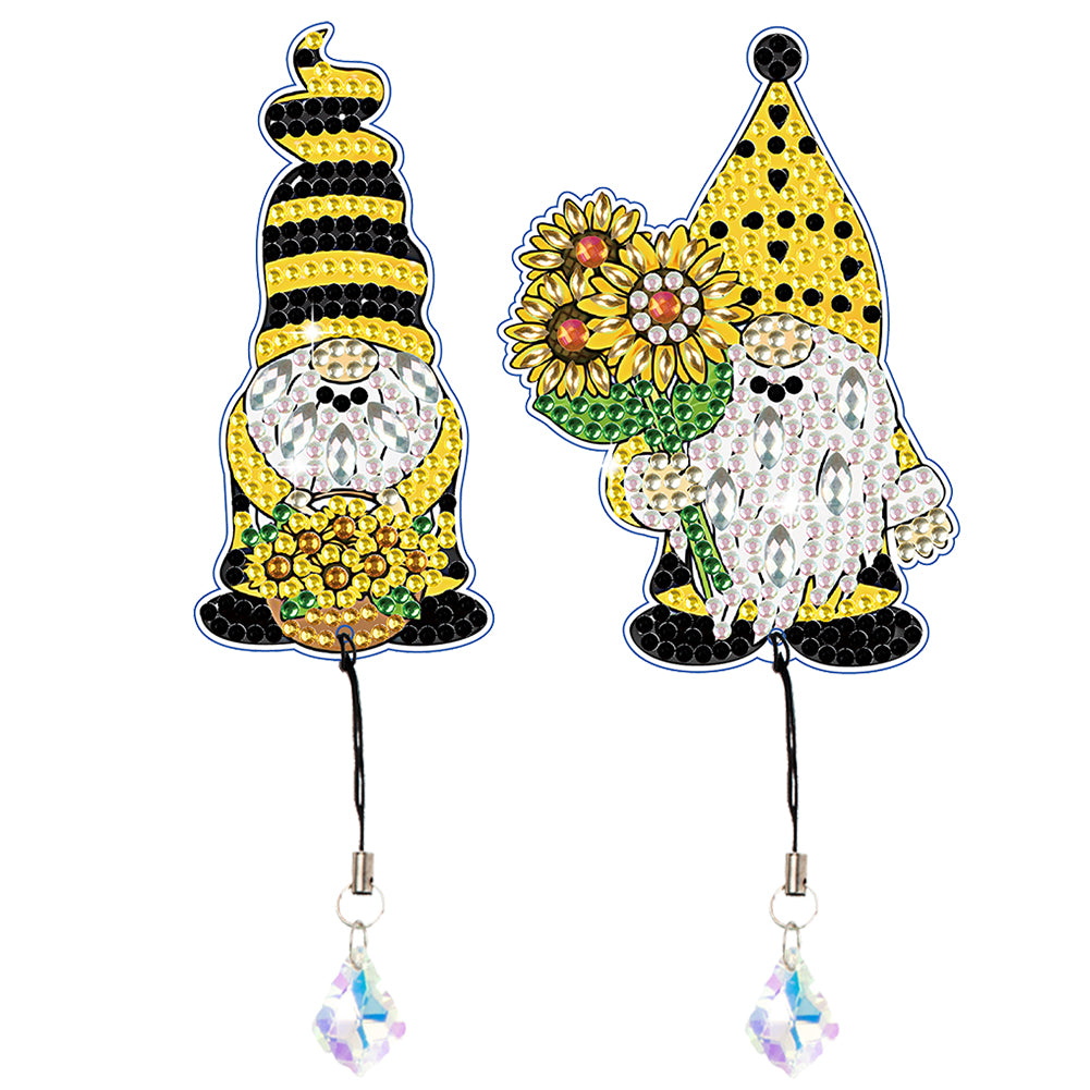 2Pcs Special Shaped Cute Gnome 5D DIY Diamond Art Book Mark for Reading Day Gift