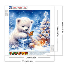 Load image into Gallery viewer, Diamond Painting - Partial Special Shaped - Winter Snow Bear (30*30CM)
