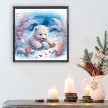 Load image into Gallery viewer, Diamond Painting - Partial Special Shaped - Winter Snow Bear (30*30CM)
