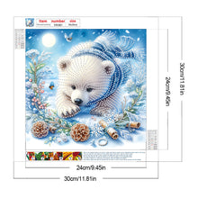 Load image into Gallery viewer, Diamond Painting - Partial Special Shaped - Winter Snow Bear (30*30CM)
