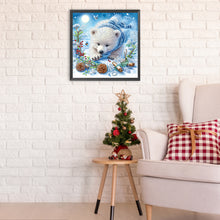 Load image into Gallery viewer, Diamond Painting - Partial Special Shaped - Winter Snow Bear (30*30CM)
