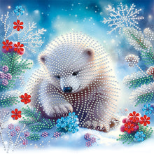 Load image into Gallery viewer, Diamond Painting - Partial Special Shaped - Winter Snow Bear (30*30CM)
