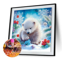 Load image into Gallery viewer, Diamond Painting - Partial Special Shaped - Winter Snow Bear (30*30CM)
