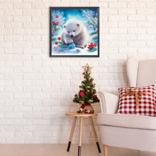 Load image into Gallery viewer, Diamond Painting - Partial Special Shaped - Winter Snow Bear (30*30CM)

