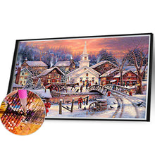 Load image into Gallery viewer, Diamond Painting - Full Round - Winter snow town (40*30CM)
