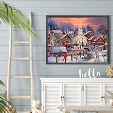 Load image into Gallery viewer, Diamond Painting - Full Round - Winter snow town (40*30CM)
