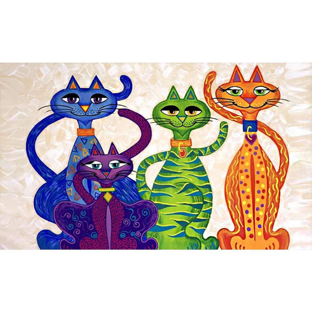 Diamond Painting - Full Round - High street cat (50*30CM)