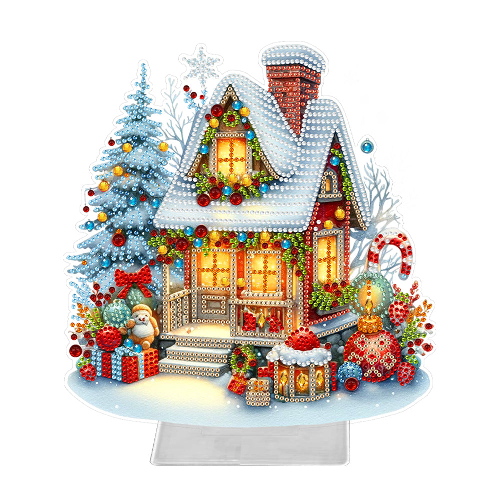 Christmas Acrylic Special Shape Santa Claus Gift Truck Desktop Diamond Art Kits