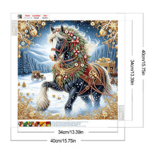Load image into Gallery viewer, Diamond Painting - Partial Special Shaped - Christmas Horse (40*40CM)
