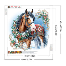 Load image into Gallery viewer, Diamond Painting - Partial Special Shaped - Christmas Horse (40*40CM)
