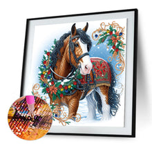 Load image into Gallery viewer, Diamond Painting - Partial Special Shaped - Christmas Horse (40*40CM)
