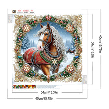 Load image into Gallery viewer, Diamond Painting - Partial Special Shaped - Christmas Horse (40*40CM)
