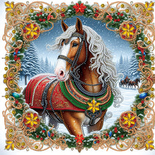 Load image into Gallery viewer, Diamond Painting - Partial Special Shaped - Christmas Horse (40*40CM)
