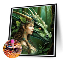 Load image into Gallery viewer, Diamond Painting - Full Round - Girl and dinosaur (50*50CM)
