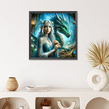 Load image into Gallery viewer, Diamond Painting - Full Round - Elf girl and dragon (50*50CM)
